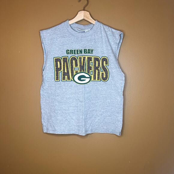 Y2K Gray Green Bay Packers Tank Top Medium - Picture 2 of 4